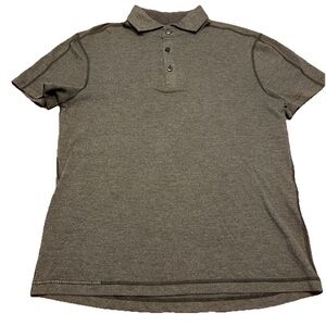 Lululemon Shirt Mens Medium Dark Gray Stretch Performance Athletic Collared Golf